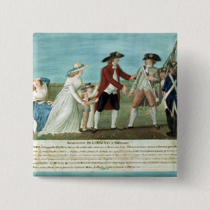 The Arrest of Louis XVI and his family 15 Cm Square Badge