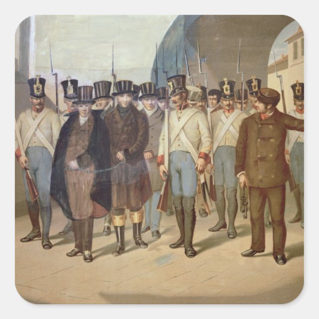The Arrest of the Carbonari Square Sticker (Front)