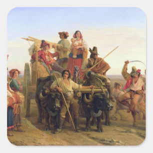 The Arrival of Harvesters in the Pontine Square Sticker