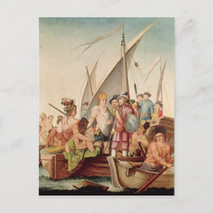 The Arrival of Hernando Cortes in Mexico Postcard