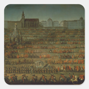 The Arrival of Isabella of Parma Square Sticker