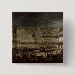 The Arrival of Princess Amelia of Saxony, in a Car 15 Cm Square Badge