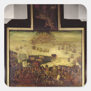The Arrival of Queen Elizabeth I at Tilbury Square Sticker