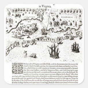 The Arrival of the Englishmen in Virginia Square Sticker