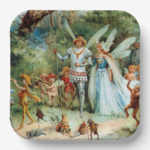 The Arrival of the King and Queen of Fairies Paper Plate