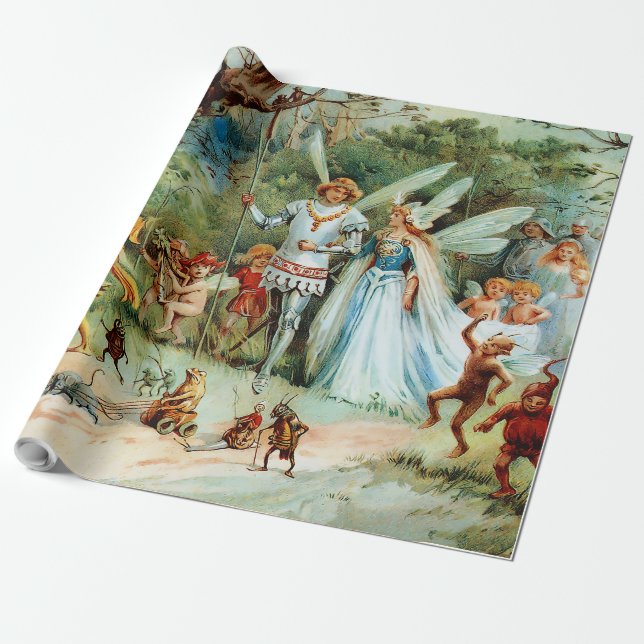 The Arrival of the King and Queen of Fairies Wrapping Paper (Unrolled)