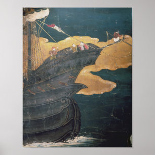 The Arrival of the Portuguese in Japan Poster