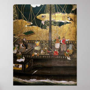 The Arrival of the Portuguese in Japan Poster