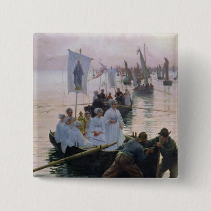 The Arrival of the Procession of St. Anne 15 Cm Square Badge