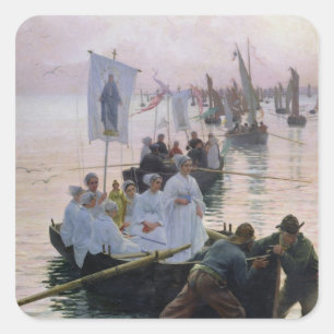 The Arrival of the Procession of St. Anne Square Sticker