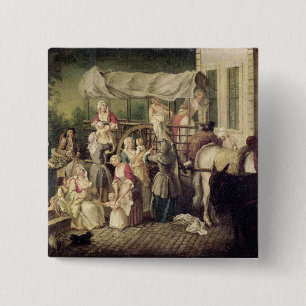 The Arrival of the Wetnurses 15 Cm Square Badge