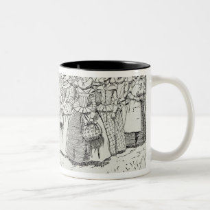 The Arrival of the Young Women at Jamestown Two-Tone Coffee Mug
