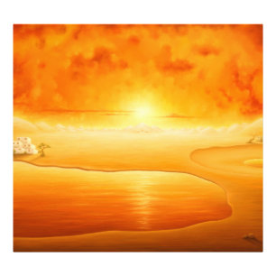 "The Arrival" surrealistic sunset desert painting  Photo Print