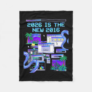 The Art 2016 Vaporwave Pixel Computer Aesthetic Fleece Blanket