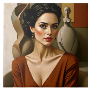 The Art Between Us – Colourful Portrait         Ceramic Tile