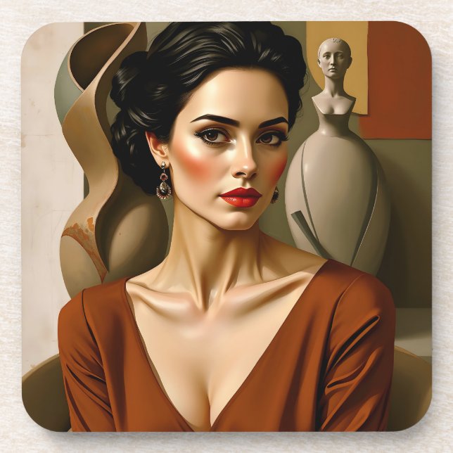 The Art Between Us – Colourful Portrait         Coaster (Front)