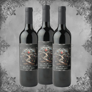 The Art Deco Tree of Life design. Wine Label