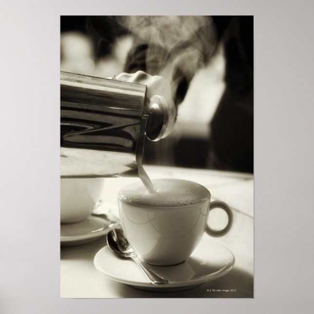 The art of fresh coffee making / adding steamed poster (Front)