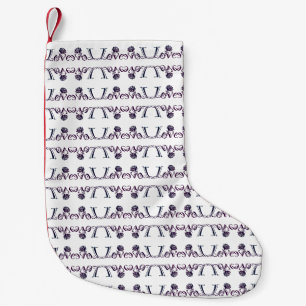 The Art of Love: Elegant Letters and Blooming Rose Small Christmas Stocking