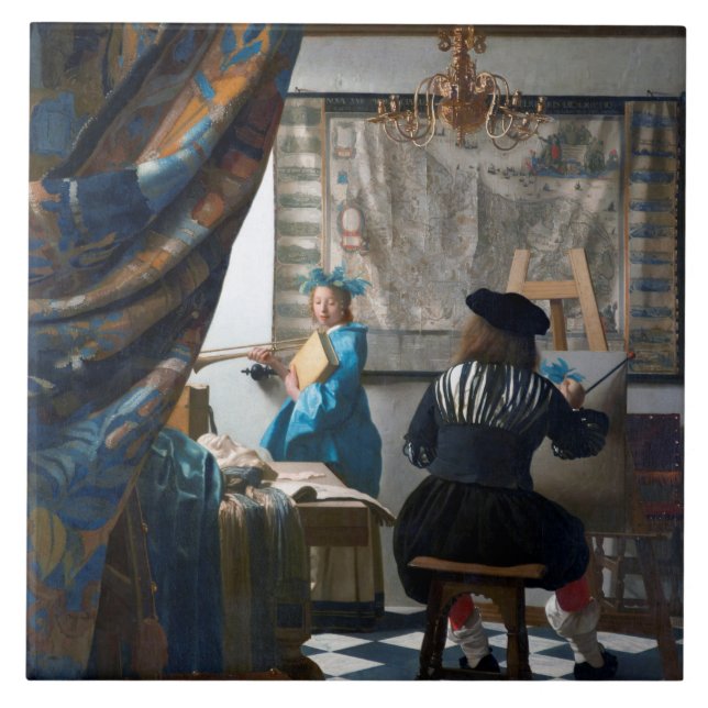 The Art of Painting, Johannes Vermeer Ceramic Tile (Front)