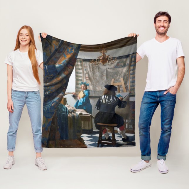 The Art of Painting, Johannes Vermeer Fleece Blanket (In Situ)