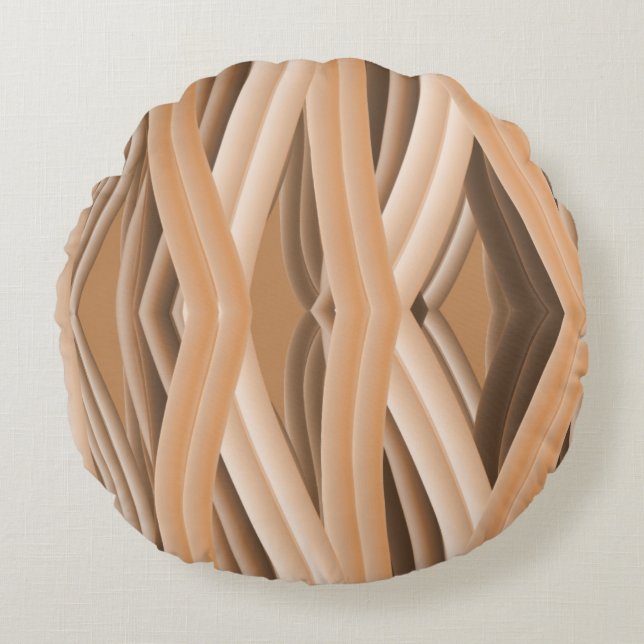 The Art of Tangled Flow Round Cushion (Front)