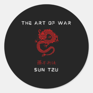 The Art Of War Sun Tzu Traditional Chinese Red Dra Classic Round Sticker