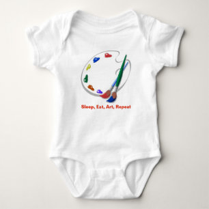 The Art Teacher Baby, Eat Sleep Art Repeat Baby Bodysuit