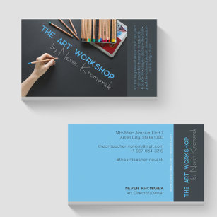 The Art Workshop Blue Artist Business Card