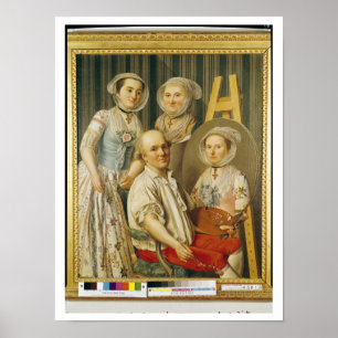 The Artist and His Family (oil on canvas) Poster