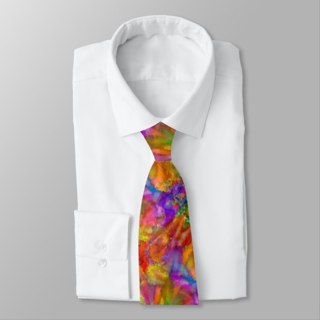 The Artist - Bright Carnival Color Celebration  Tie (Tied)
