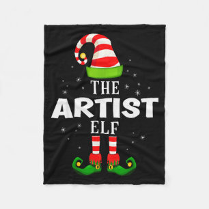 The Artist Elf Christmas Pjs Matching Pajama  Fleece Blanket