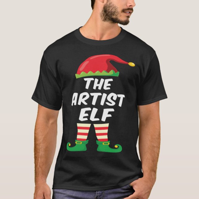 The Artist Elf Family Matching Funny Christmas Cos T-Shirt (Front)