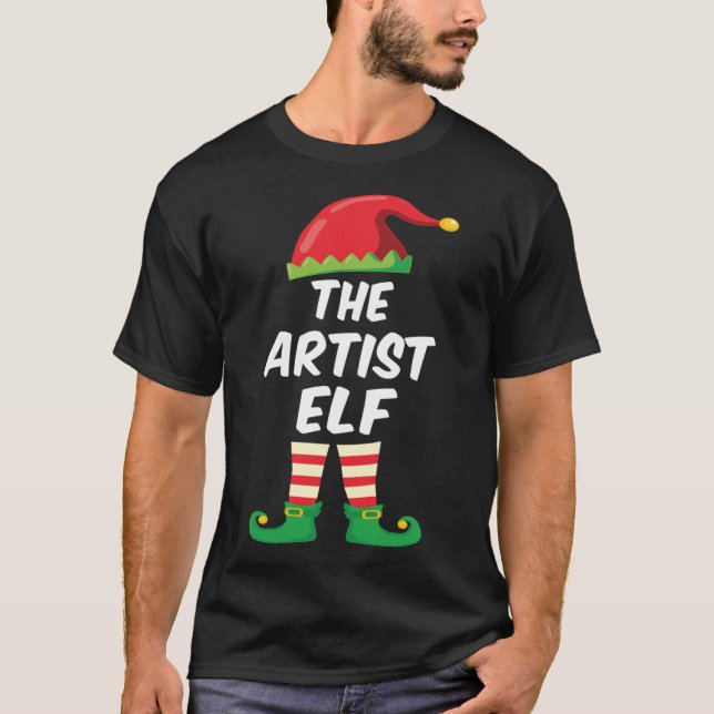 The Artist Elf Family Matching Funny Christmas Cos T-Shirt (Front)