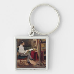 The Artist Morot in his Studio, c.1874 Key Ring