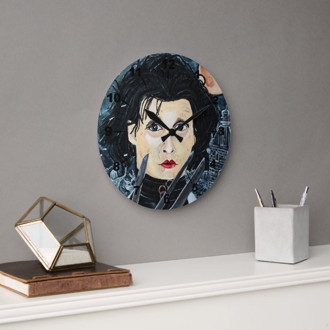 The Artist Painting by Alfred Fox Large Clock (Office)