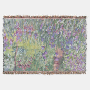 The Artist’s Garden in Giverny by Claude Monet Throw Blanket