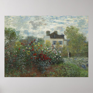 The Artist’s Garden with Dahlias Poster