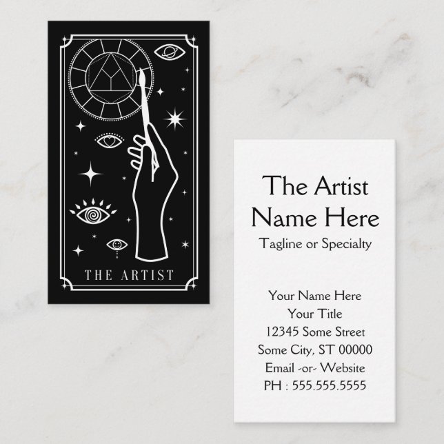 the artist tarot business card (Front/Back)