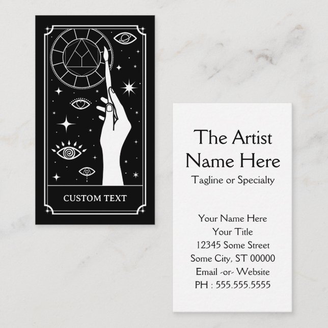 the artist tarot custom text business card (Front/Back)
