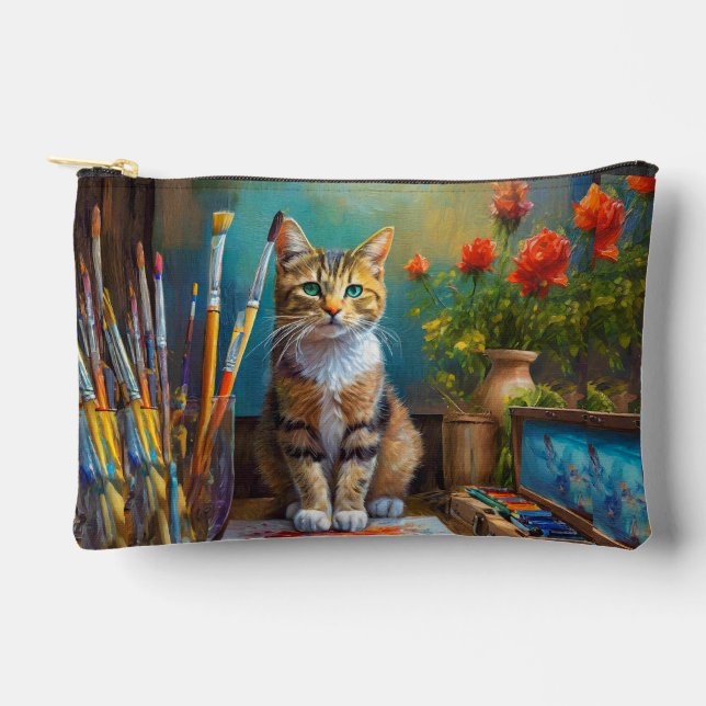 The Artistic Cat Accessory Pouch (Front)