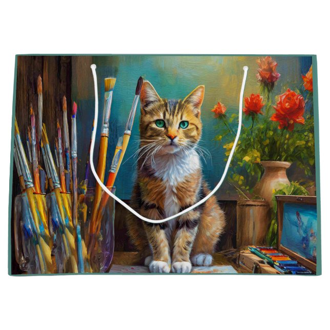 The Artistic Cat Large Gift Bag (Front)