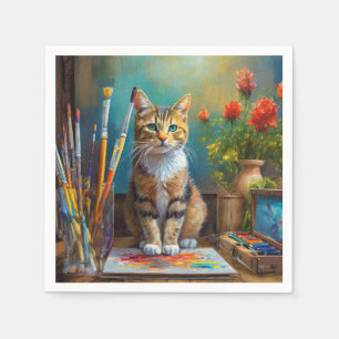 The Artistic Cat Napkin