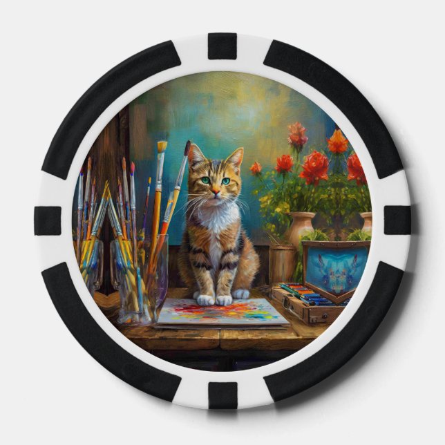 The Artistic Cat Poker Chips (Front)