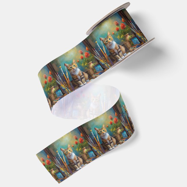 The Artistic Cat Satin Ribbon (Front+Back)