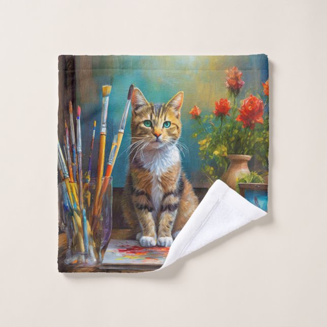 The Artistic Cat Wash Cloth (Wash Cloth)