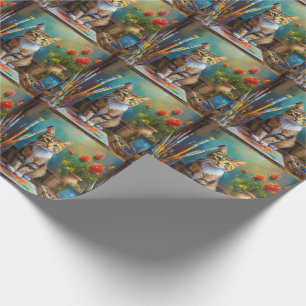 The Artistic Cat Wrapping Paper