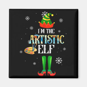 The Artistic Elf Squad Elf Family Christmas Pajama Magnet
