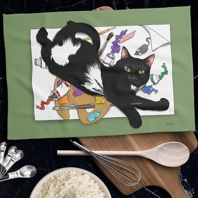 The Artist's Cat Tea Towel (Creator Uploaded)