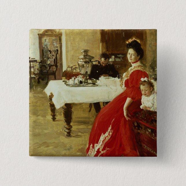 The Artist's Daughter, 1905 15 Cm Square Badge (Front)